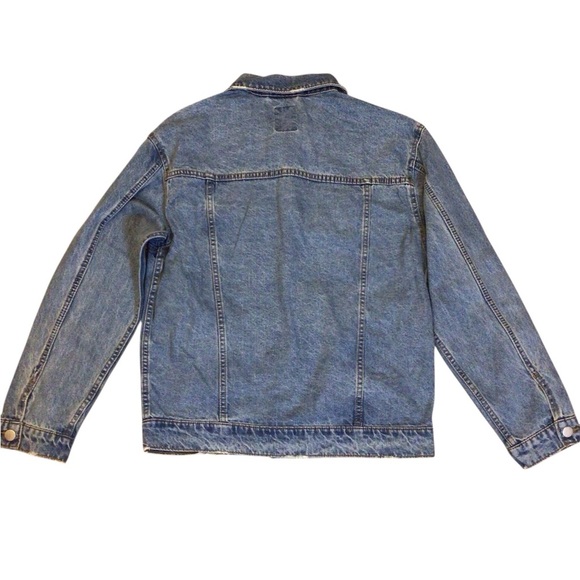 Original Use Women’s Oversized Denim Jacket Blue Medium Wash Button Front Size S - Picture 7 of 9